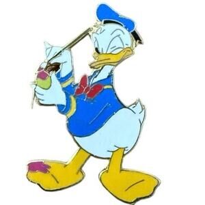 Disney Donald Duck Holding A Paint Brush Pin Easter egg painting holiday vintage